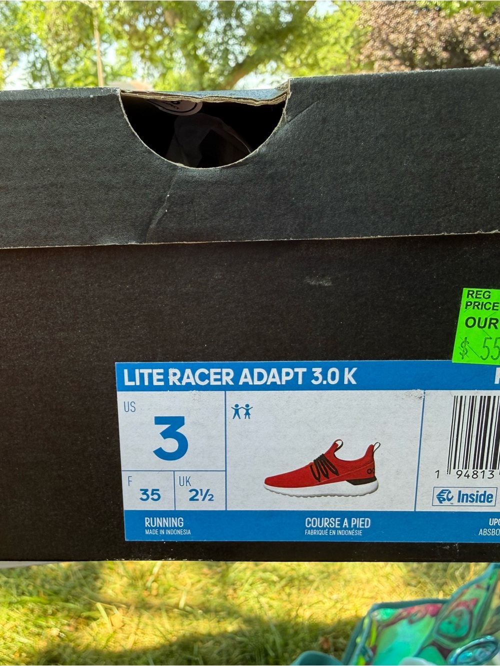 adidas Kids Lite Racer Adapt 3.0 K Red Sneakers